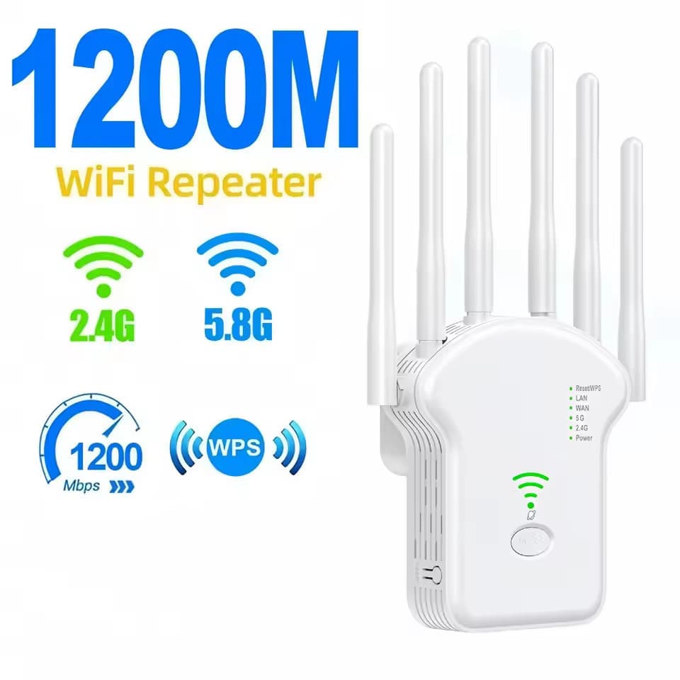Repetidor Wifi 2800m 6 Antenas Roteador Amplificador De Sinal Modem 1200MBPS