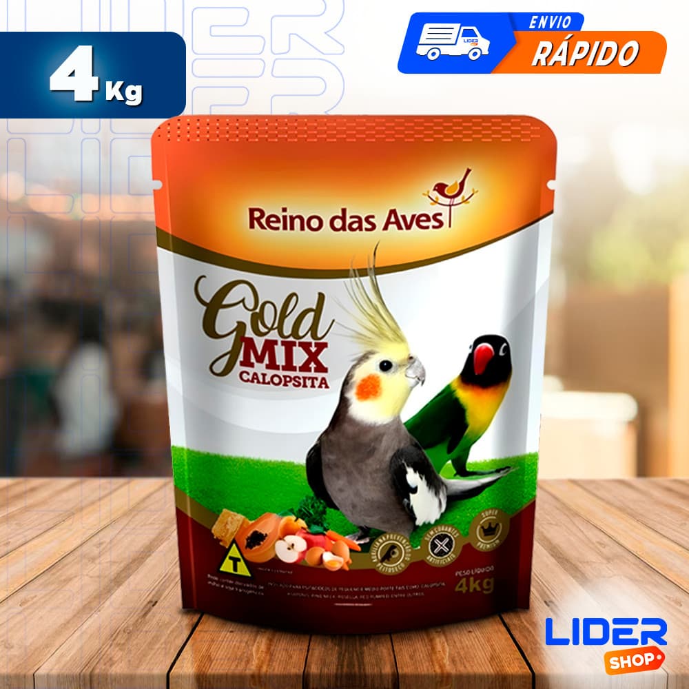 Calopsita Gold Mix 4kg Ração Alimento Para Calopsita - Reino das aves