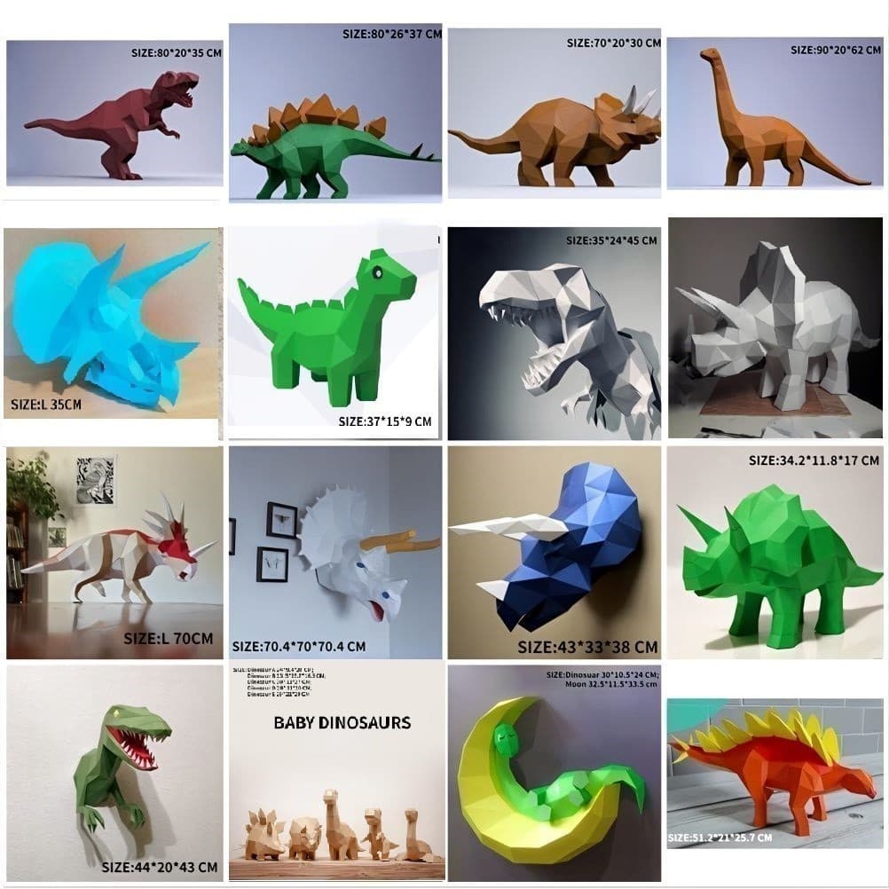 Papel MOMO K2 Papel criativo Modelo D2 Molde de papel Pacote de Material Modelo de dinossauro Decoração Molde de papel m