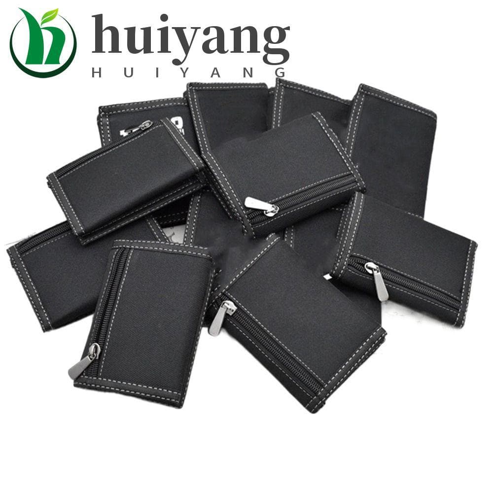 Carteira Curta Masculina HUIYANG , Bolsa De Tecido Oxford De Lazer Com Prendedor De Toque Durável De 3 Dobras