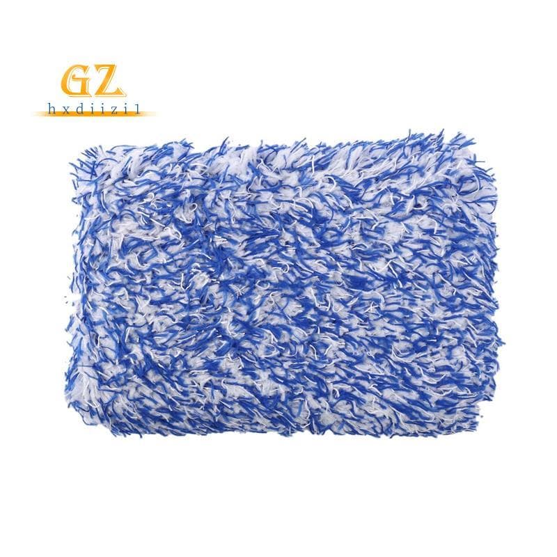 [gzhxdiizi1] Carro Macio De Alta Densidade Limpeza Super Pano De Lavagem De Microfibra Toalha Bloco De Esponja Azul