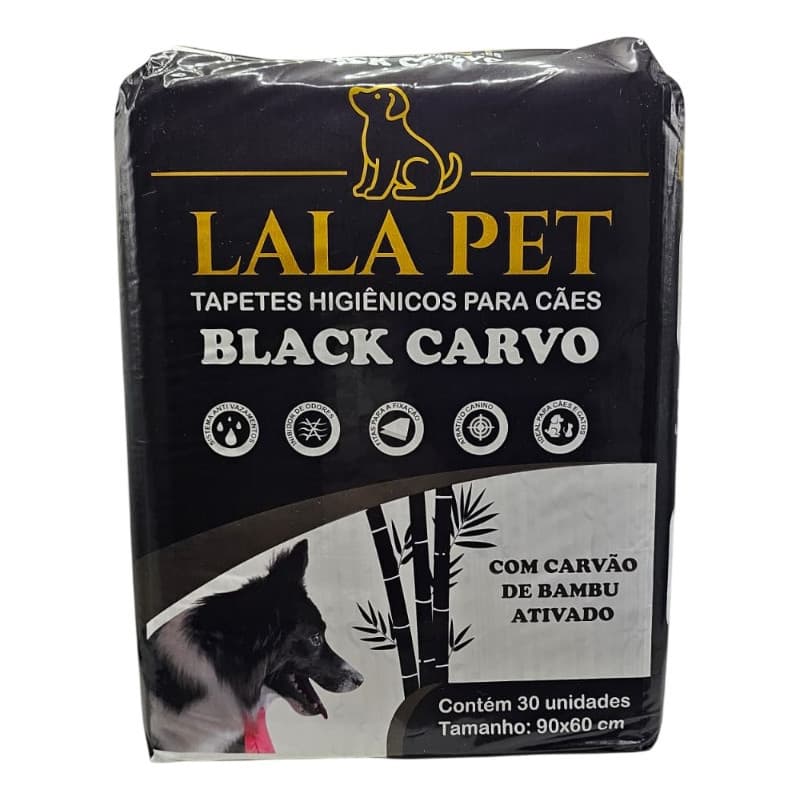 Lalapet Carvão Bambu Tapete Higiênico P/ Cães 90x60cm 30 Un