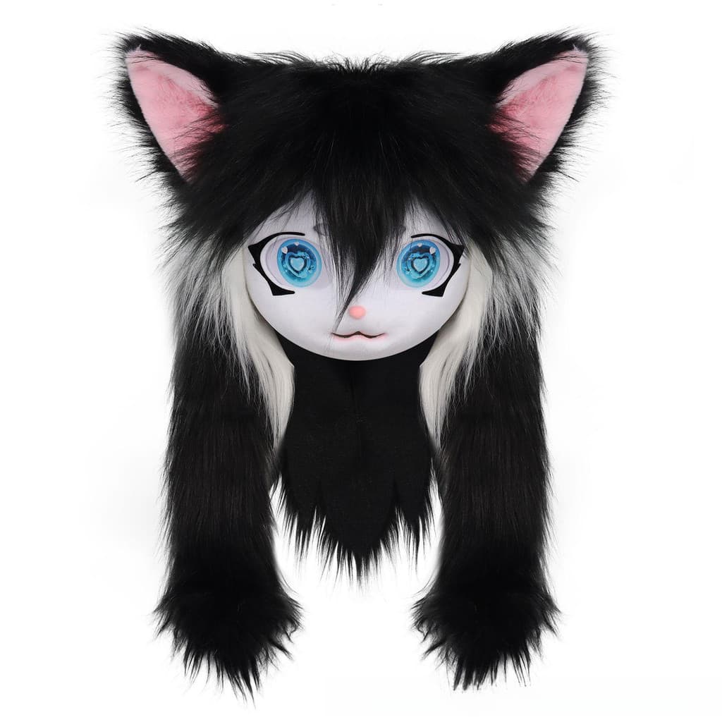 Produto Finalizado de Fursuit Cabeça de Besta Estilo Kig Acessório de Cabeça Usável Furry Fofo Lolita Orelhas de Gato Co