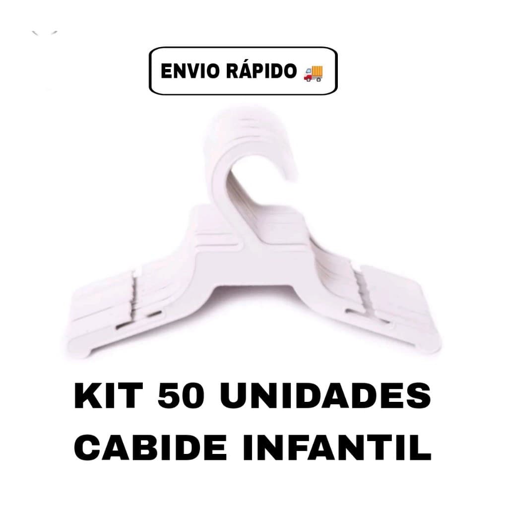 KIT 50 CABIDES INFANTIL BEBÊ CABIDE PARA ROUPAS DE PLASTICO