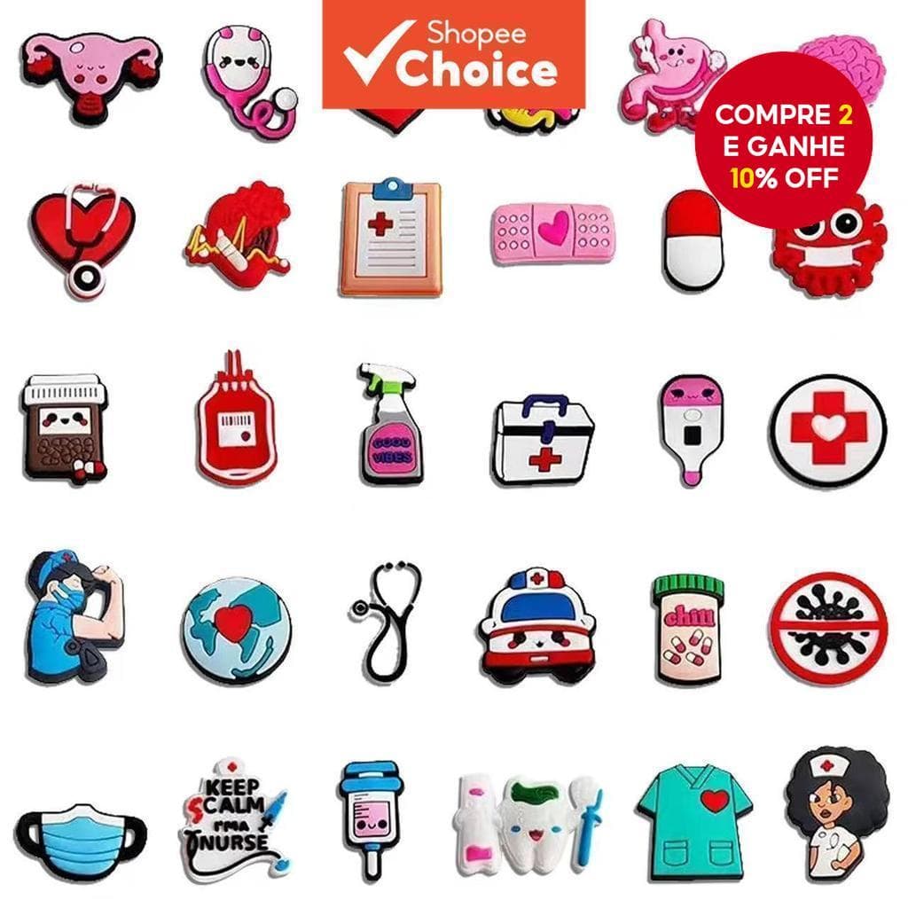 Amuletos De Sapato De Cuidados Médicos De Desenho Animado – Acessórios Divertidos De Praia Para Tamancos