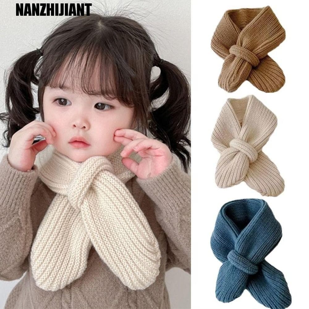 NANZHIJIANT Cachecol Para Meninos E Meninas , Lenço De Malha Infantil Estilo Coreano De Cor Sólida , Cachecóis Grossos Q