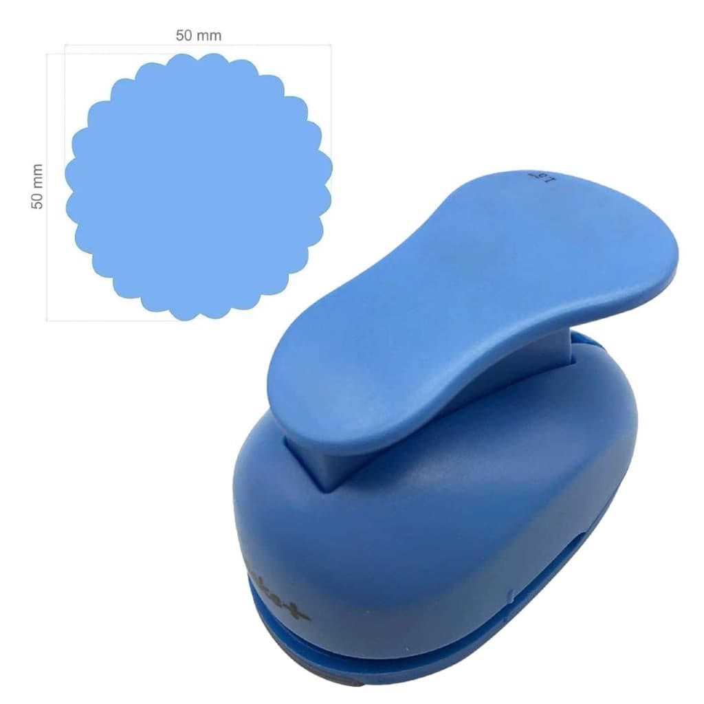 Furador Scrapbook Círculo Escalopado para Papel e EVA Corte 5cm 2 Polegadas