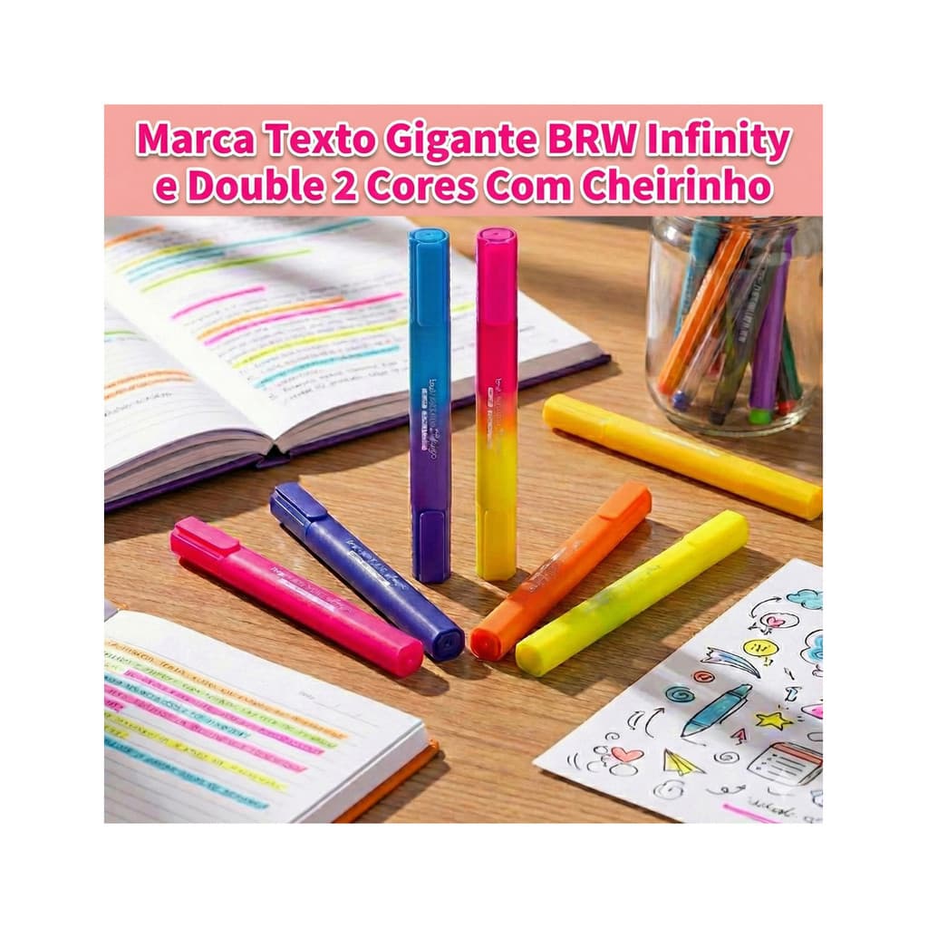 Marca Texto Gigante Infinity / Double 2 Cores Com Cheirinho - BRW
