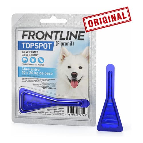Frontline Topspot Cães Antipulgas Carrapatos 10 A 20 Kg Azul