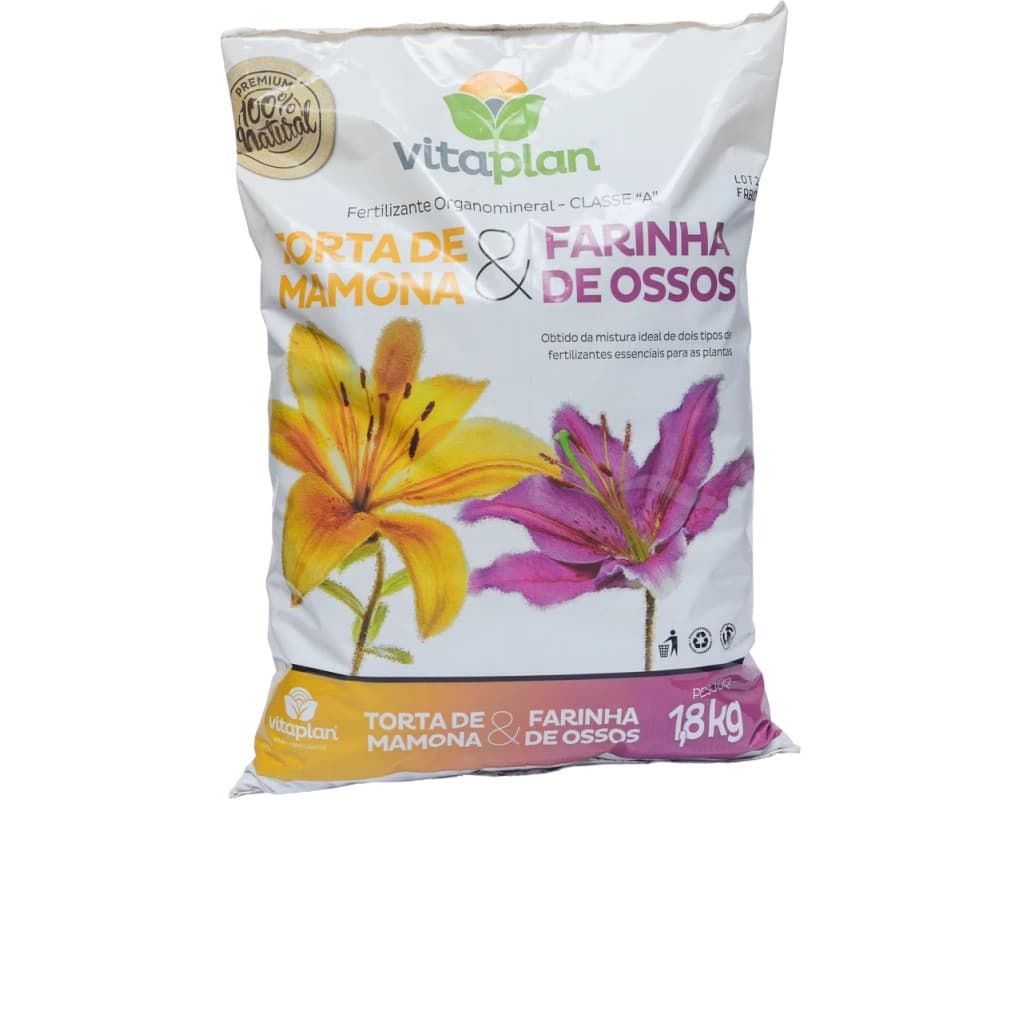 Vitaplan Fert Torta de mamona + Farinha de ossos 1,8KG SACO