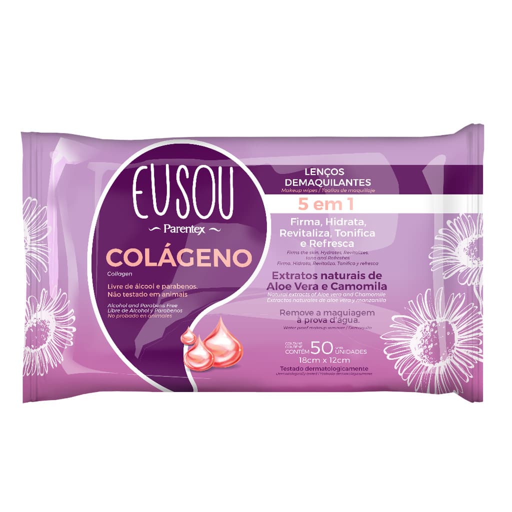 Eu Sou Lenço Demaquilante Colágeno c/ 50un