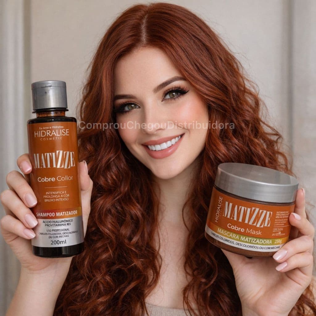 Kit Shampoo + Máscara Matizze Tonalizante Ruivo Pigmentador Brilho Cor Intensa Sem Amônia
