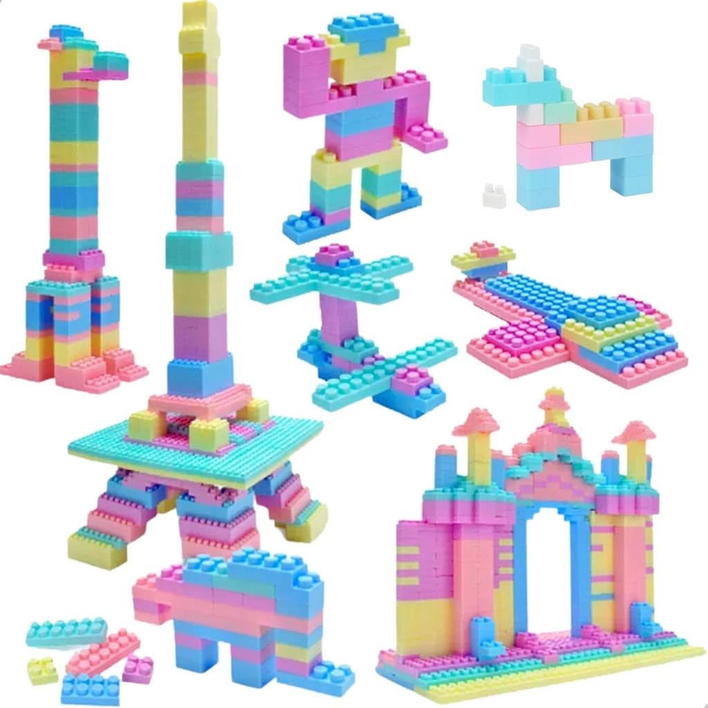 KIT BLOCOS DE MONTAR 500 PEÇAS COM BLOCKS BRINQUEDO DE ENCAIXE CONSTRUÇÃO PEDAGOGICO