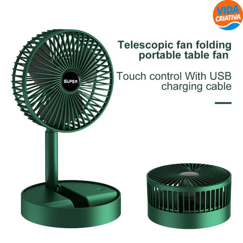 Ventilador Portátil Dobrável 180 Ajustável Doméstico Retrátil Mudo Kipas USB Recarregável Telescópico De Baixo Ruído Min