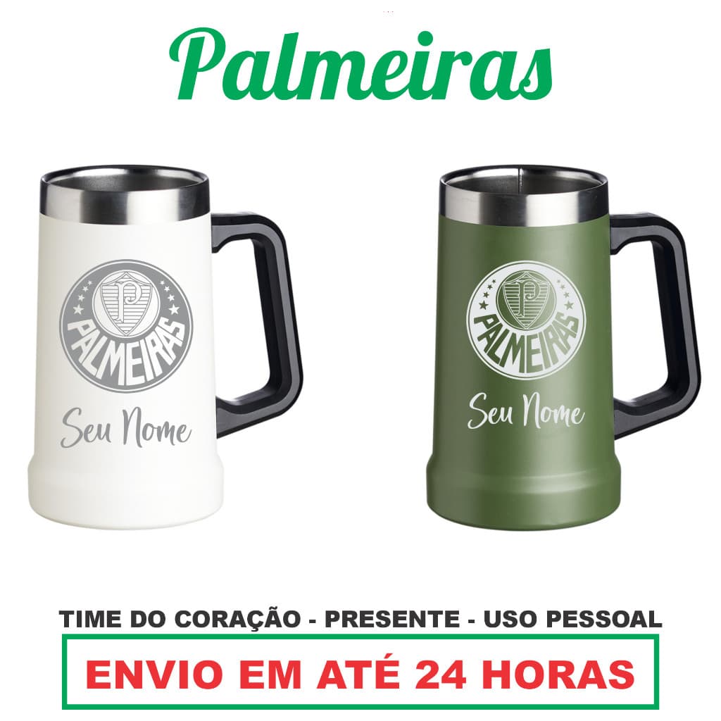 Caneca De Chopp Do Palmeiras C/ Alça 710ml Personalizada