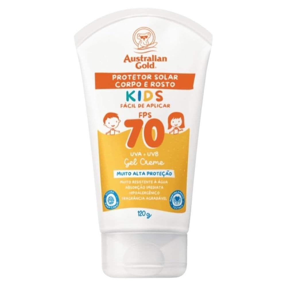 Protetor solar KIDS  CORPORAL GEL CREME FPS 70 120g Australian Gold