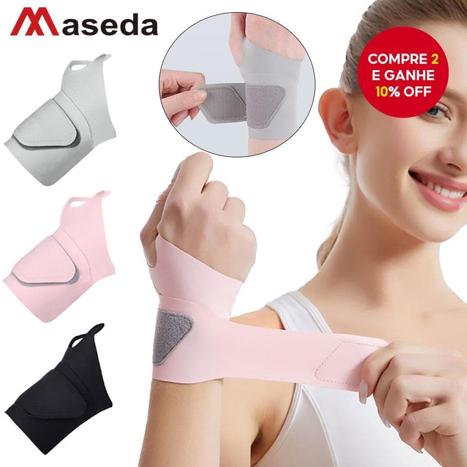  Maseda 1 peça suporte de pulso fixo ajustável para esportes, fitness, badminton, basquete, tendinite, entorse, alívio