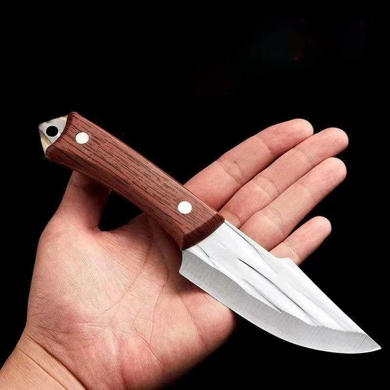 Faca Cutelo Forjado Artesanal Rustico Com Bainha Churrasco Desossar Carne Camping Chefe de Cozinha