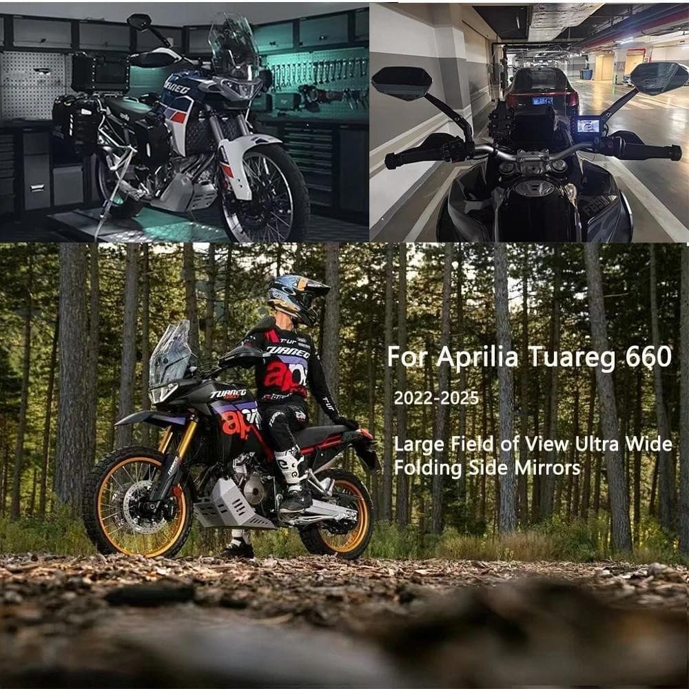 Espelho Retrovisor Para Motocicletas , Grande Campo De Visão , Refletor Ultra Angular , Espelhos Laterais Dobráveis Apri