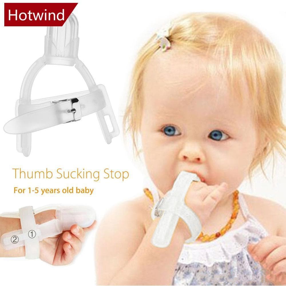 HOTWIND Silicone Polegar Sucção Parar Dedo Guarda Para 1-5 Anos Bebê Crianças Manga De F2G9