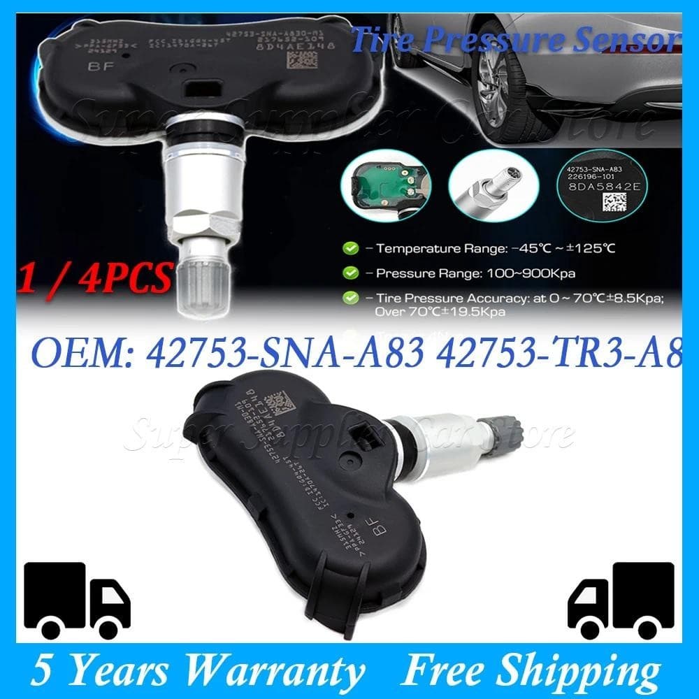 1/4PC TPMS 315MHz Sensor De Pressão Dos Pneus Do Carro Para Acura CSX Honda Odyssey Insight Fit Elemento Civic 42753-SNA