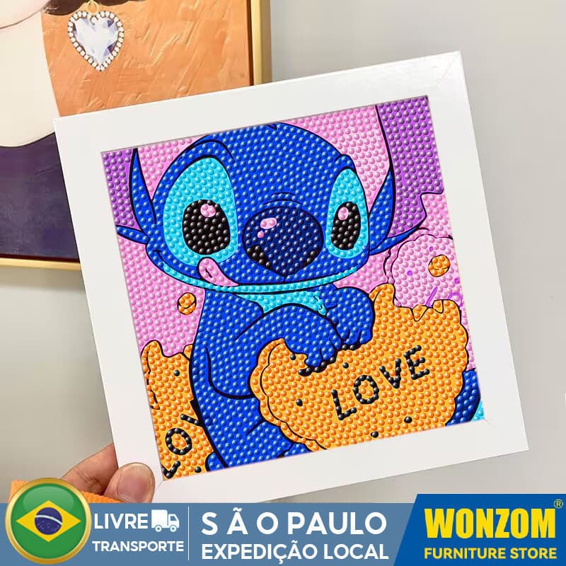 Stitch Pintura De Diamante 5d , Kits De Ponto Adultos Tinta De Furadeira Completa Diamantes Artesanal Decoração