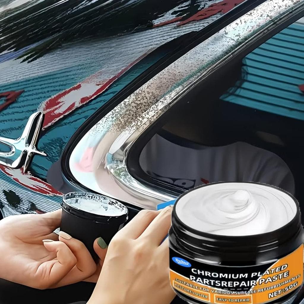 Pasta De Reparo De Tira Brilhante Cromada , Creme De Remoção De Arranhões Com Esponja , Removedor De Ferrugem Cromado cu