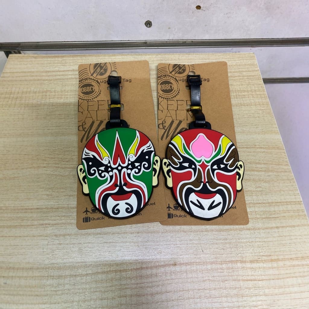 Etiqueta de bagagem fofa indispensável para viagem Etiqueta de bagagem do Facebook da Ópera de Pequim VCZZ