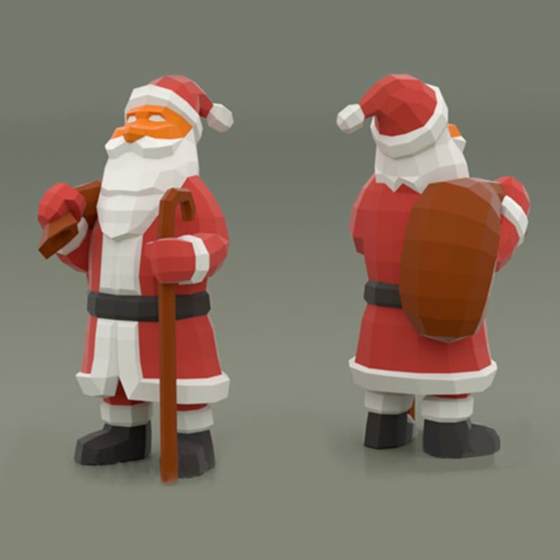 MOMO molde de papel tridimensional Santa dos desenhos animados molde de papel ornamentos DIY artesanal modelo tridimensi