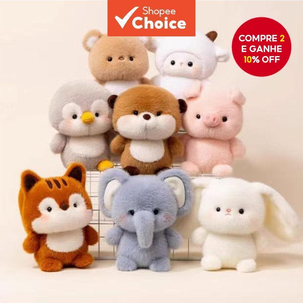  Boneca de pelúcia Elefante Coelho Branco Decoração de mesa Brinquedo macio e fofo de desenho animado animal esquilo