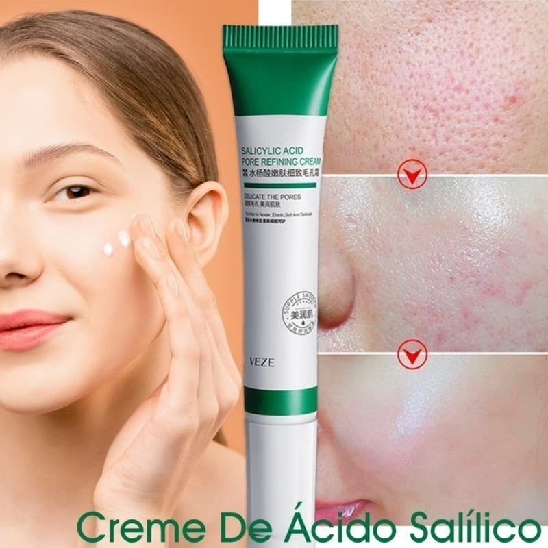 Creme Verde Salicílico Rejuvenescedor Redutor de Poros uso diario envio imediato 20g