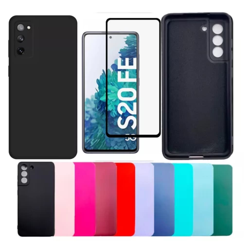 Kit Para Samsung S20 Fe - Película 3D + Capa Aveludada Colorida