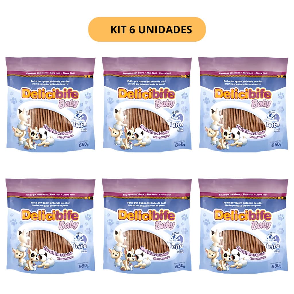 BIFINHO DELICIBIFE PALITO BABY COM LEITE 650G - KIT 6