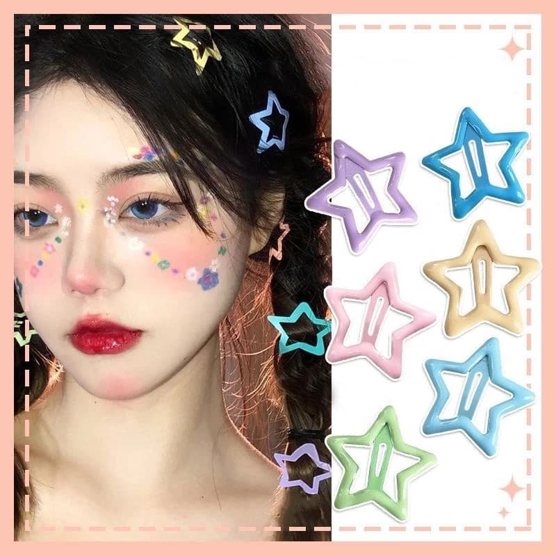 20/30/50 Clipe de Cabelo Estrela Presilha Coloridas Antiderrapantes/Grampo BB Fofo Para Meninas e Crianças