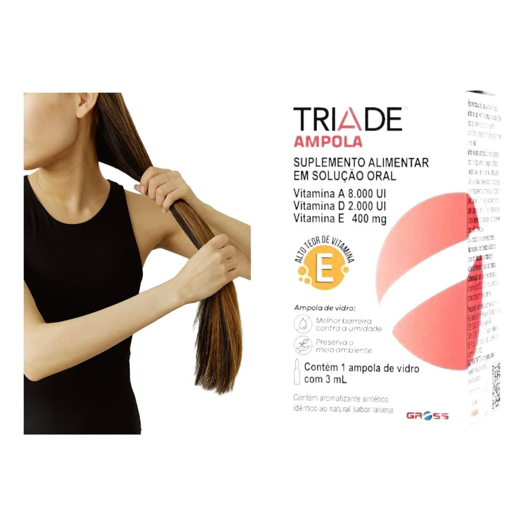 Triade Ampola 3ml Fortalecimento Unha E Cabelos