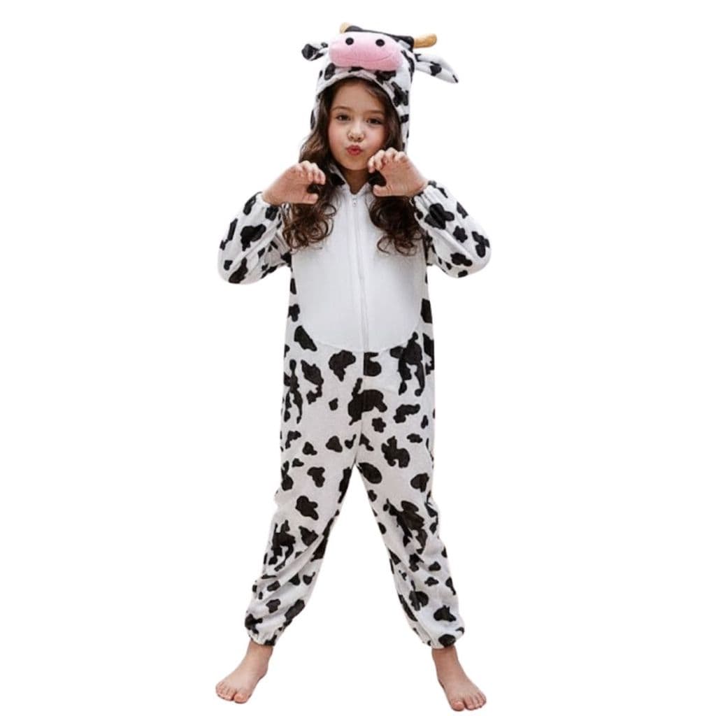 Fantasia Infantil Vaquinha Meninas Com Capuz Macia Festa