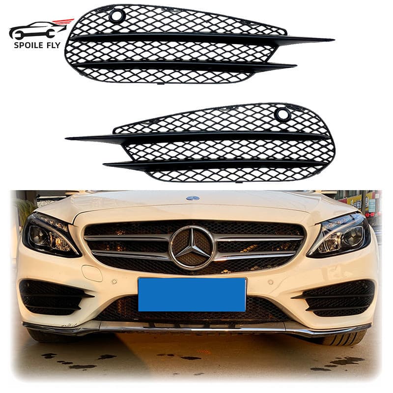 2015 A 2018 Para Mercedes-Benz C-Class W205 C43 C205 S205 AMG Linha Amortecedor Dianteiro Do Carro Luz De Nevoeiro Grade