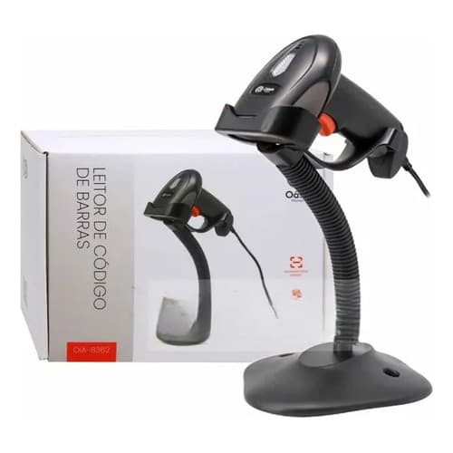 Leitor Código De Barras + Suporte Loja Comércio Preto Usb 127/220v Preto Usb