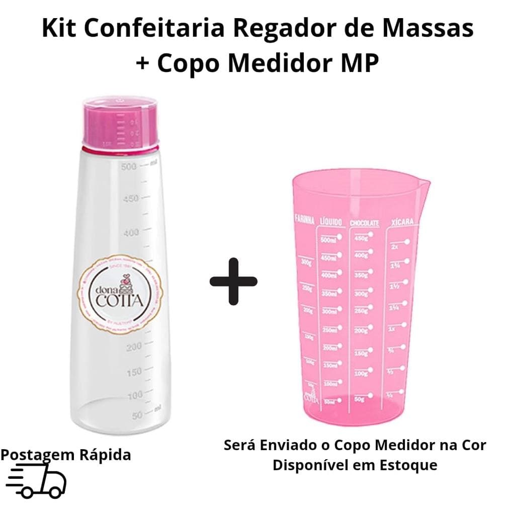Kit Regador Bisnaga Para Bolos Umedecedor + Copo Medidor 570ml Confeitaria Cozinha - MP
