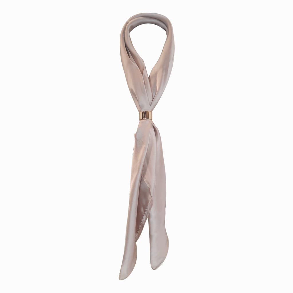 Lenço Gravata Liso Marrom Claro com Anel Regulador