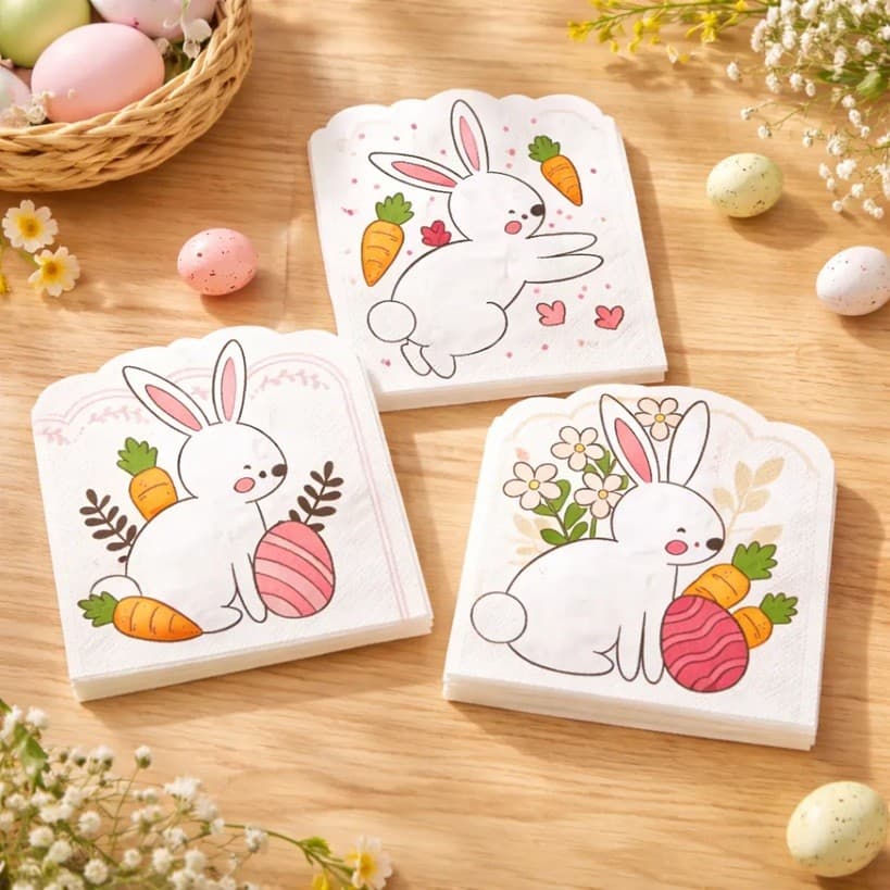 30 Guardanapo De Papel Coelho Mesa Posta Decoração De Páscoa