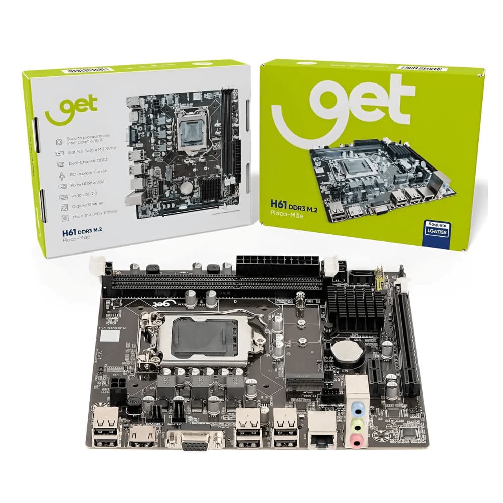 Placa mãe Get H61 Ddr3 M2 Lga 1155