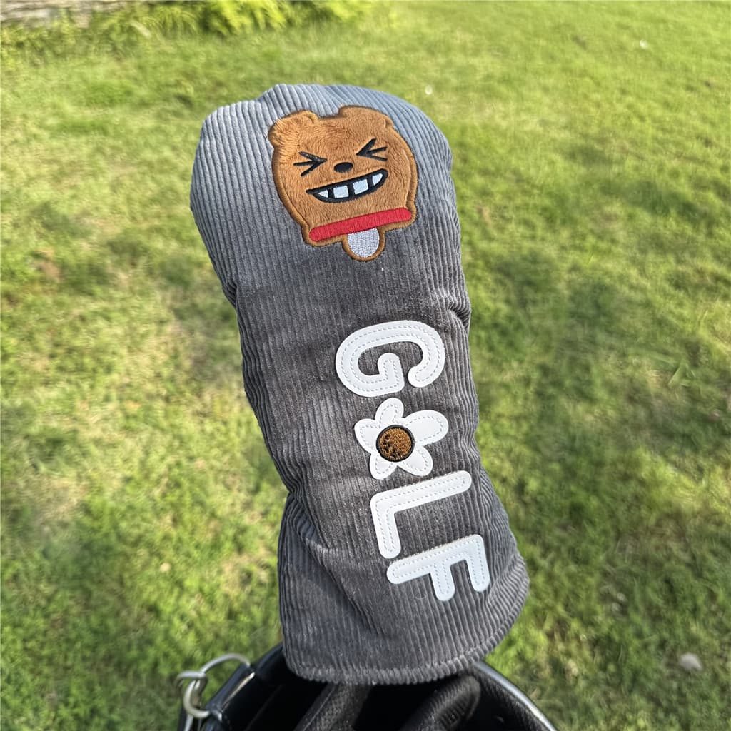 Capas Para Cabeça De Taco De Golfe Com Design De Desenho Animado Motorista Fairway Madeira Híbridos Proteção De Material