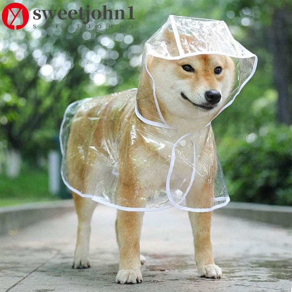 SWEETJOHN1 Capa De Chuva Transparente Para Cães , Jaqueta Leve E Impermeável Animais De Estimação , Proteção Abrangente
