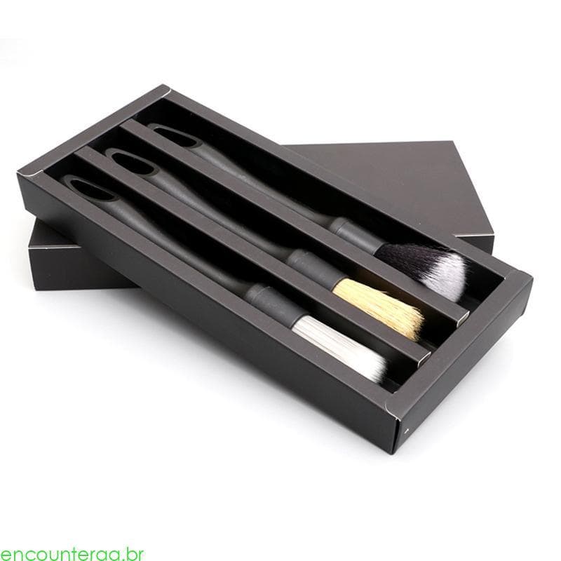 Encontrora 3 Unidades Escova Detalhamento Ultramacia, Removível Para Detalhes Interiores Automotivos