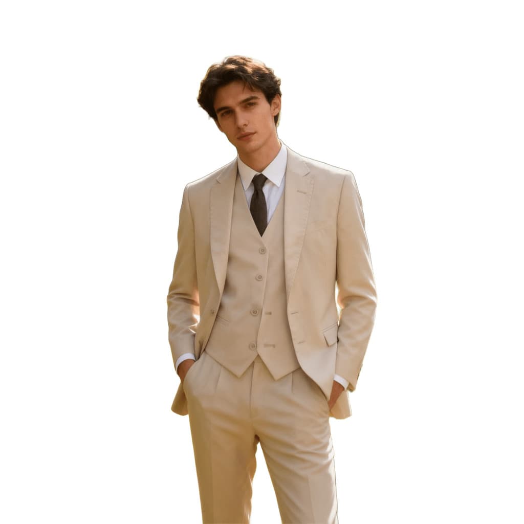 Traje microfibra bege