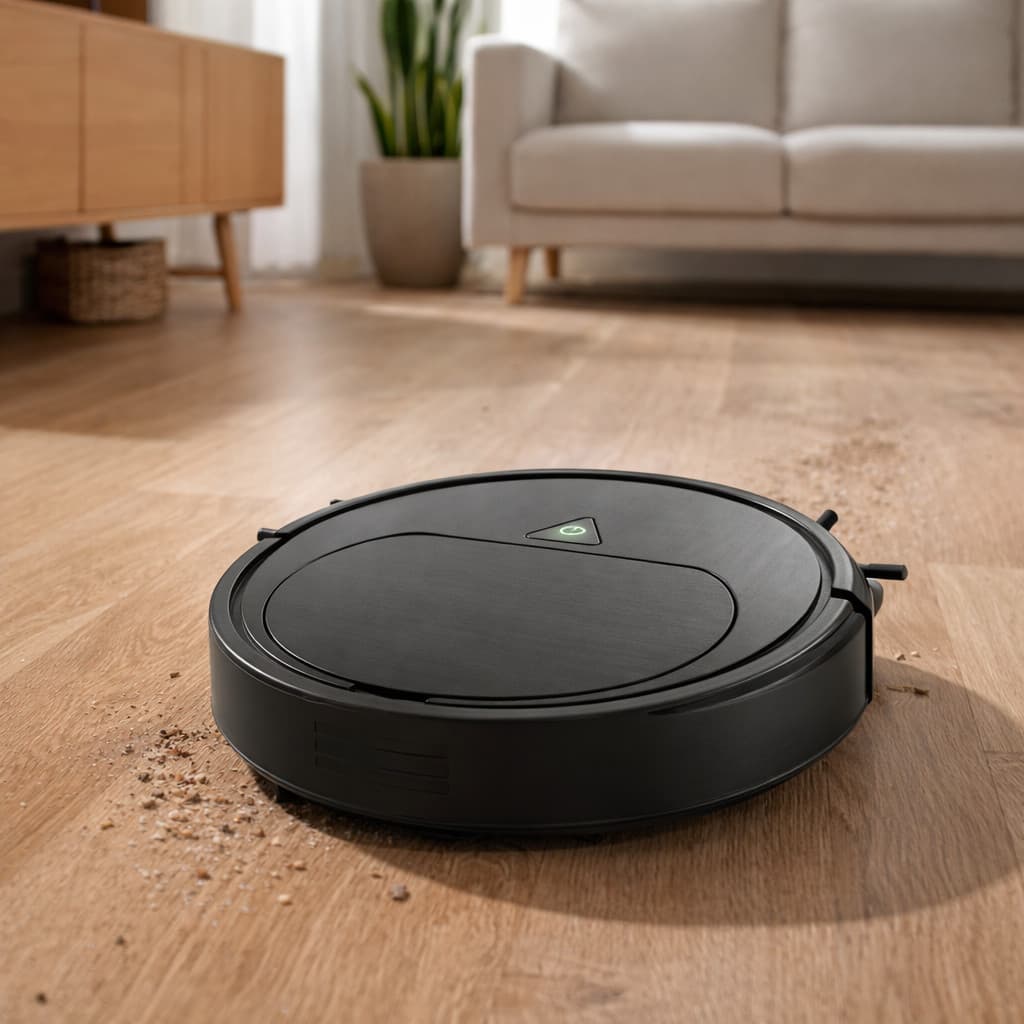 Robo Aspirador de Po Varre Aspira Passa Pano Sensor Anticolisao Base de Carregamento Bivolt