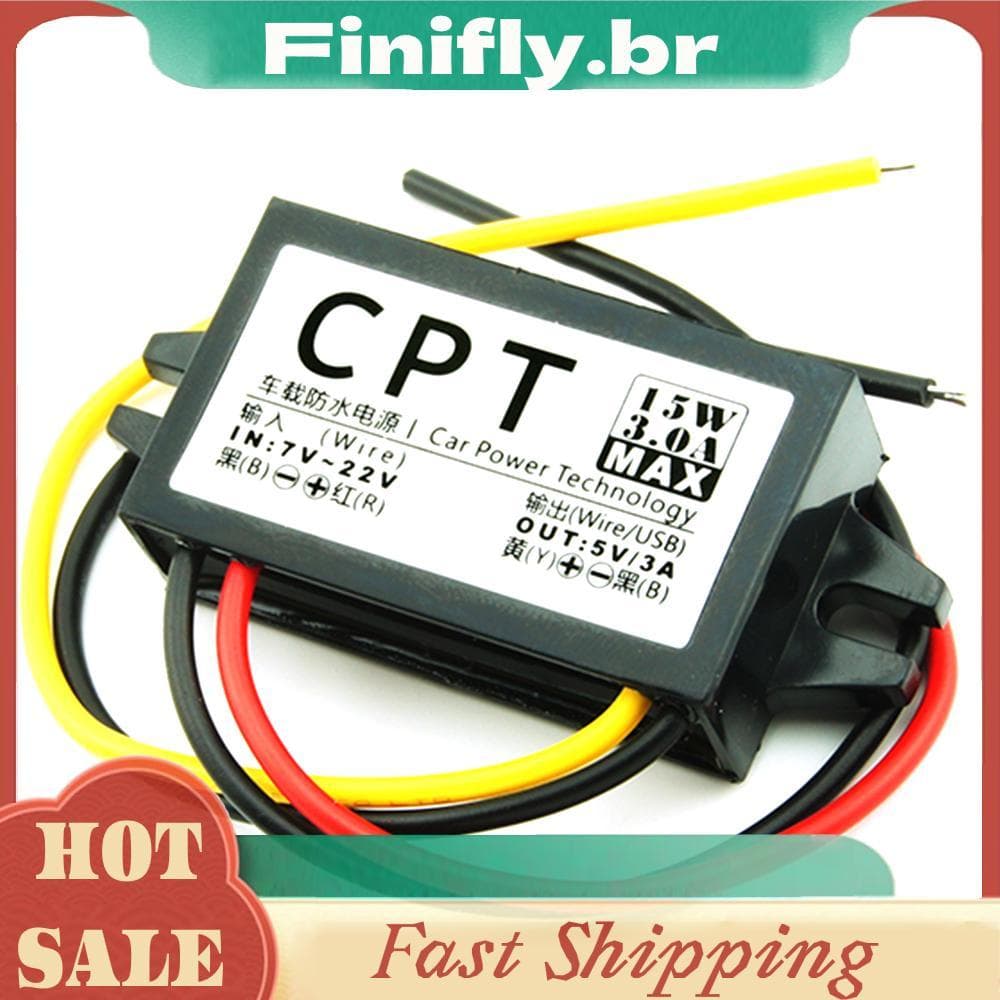 Conversor De Energia Para Carro 12V A 5V 3A 15W Veículo , Caminhão , Volt