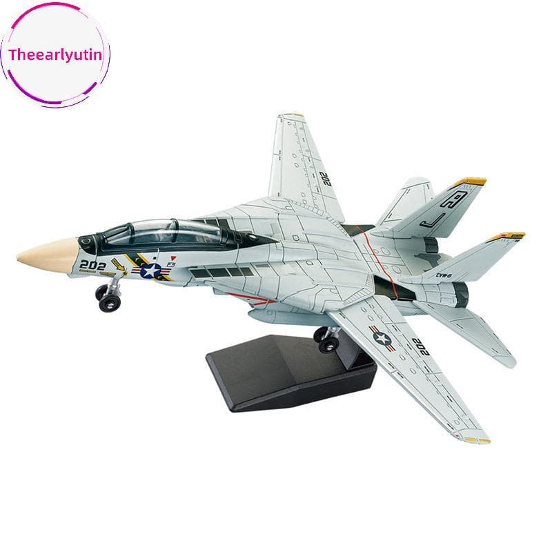 theearlyutin Escala 1 : 72 F-14 Tomcat Fighter Jet Model-Aeronave De Plástico ABS Branca E Bla Com Design Detalhado , Co