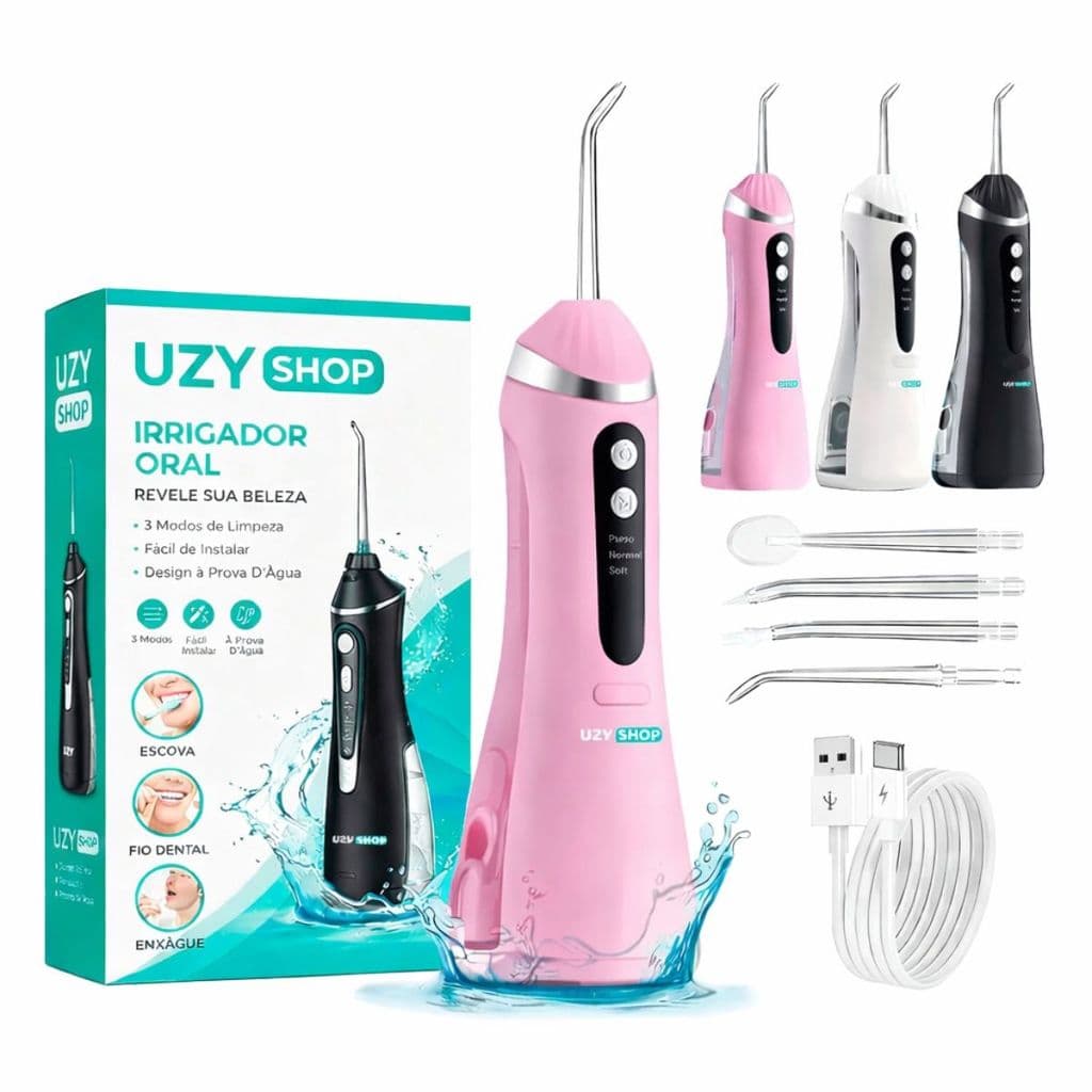 Irrigador Oral Elétrico Portátil Potente Jato D’Água – UzyShop: Higiene Bucal Profunda!